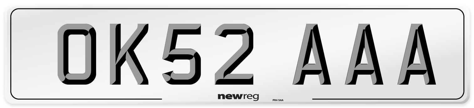 OK52 AAA Number Plate from New Reg
